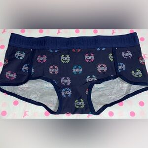New Pink Victoria’s Secret cotton boyshort panties pink crest pink panties navy